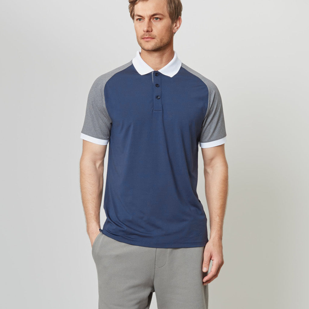 GreenRabbit Golf, Wolsey, Color Block Raglan Polo Total Eclipse, Shirt - GreenRabbit Golf GOLFFASHION & LIFESTYLE