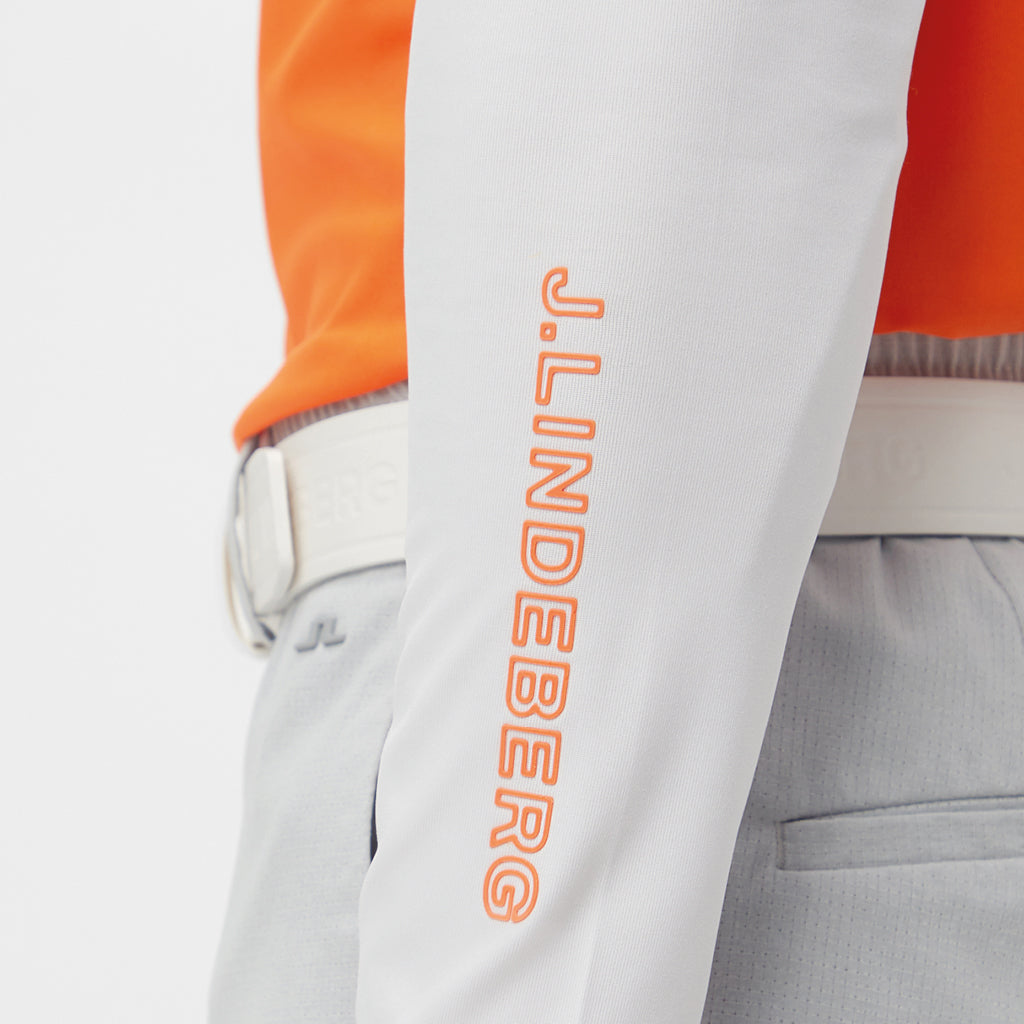 GreenRabbit Golf, J. Lindeberg, Jakob Slim Fit LS Golf Polo Lava Orange, Shirt - GreenRabbit Golf GOLFFASHION & LIFESTYLE