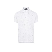 GreenRabbit Golf, J. Lindeberg, Tour Tech Reg Fit Print Polo Slit White, Shirt - GreenRabbit Golf GOLFFASHION & LIFESTYLE