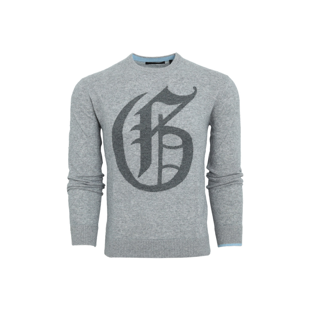 GreenRabbit Golf, Greyson, "G" CREW NECK SWEATER LT GREY HEATHER, Sweater - GreenRabbit Golf GOLFFASHION & LIFESTYLE