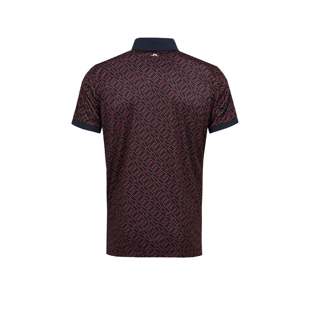GreenRabbit Golf, J. Lindeberg, Tour Tech Reg Fit Print Polo Ketchup Bridge Monogram, Shirt - GreenRabbit Golf GOLFFASHION & LIFESTYLE
