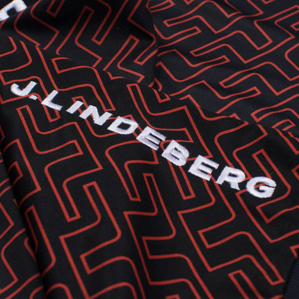 GreenRabbit Golf, J. Lindeberg, Tour Tech Reg Fit Print Polo Ketchup Bridge Monogram, Shirt - GreenRabbit Golf GOLFFASHION & LIFESTYLE