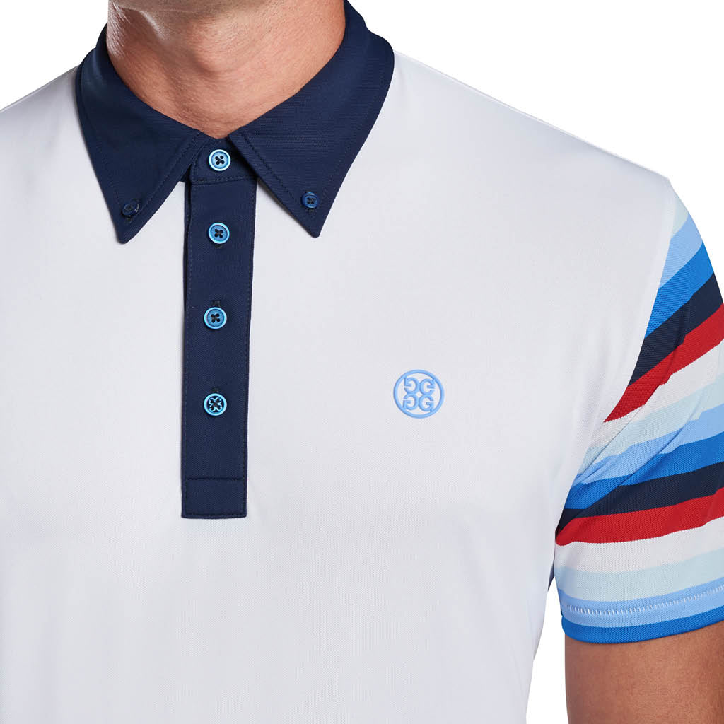 GreenRabbit Golf, G/Fore, OFFSET STRIPE POLO SNOW, Shirt - GreenRabbit Golf GOLFFASHION & LIFESTYLE