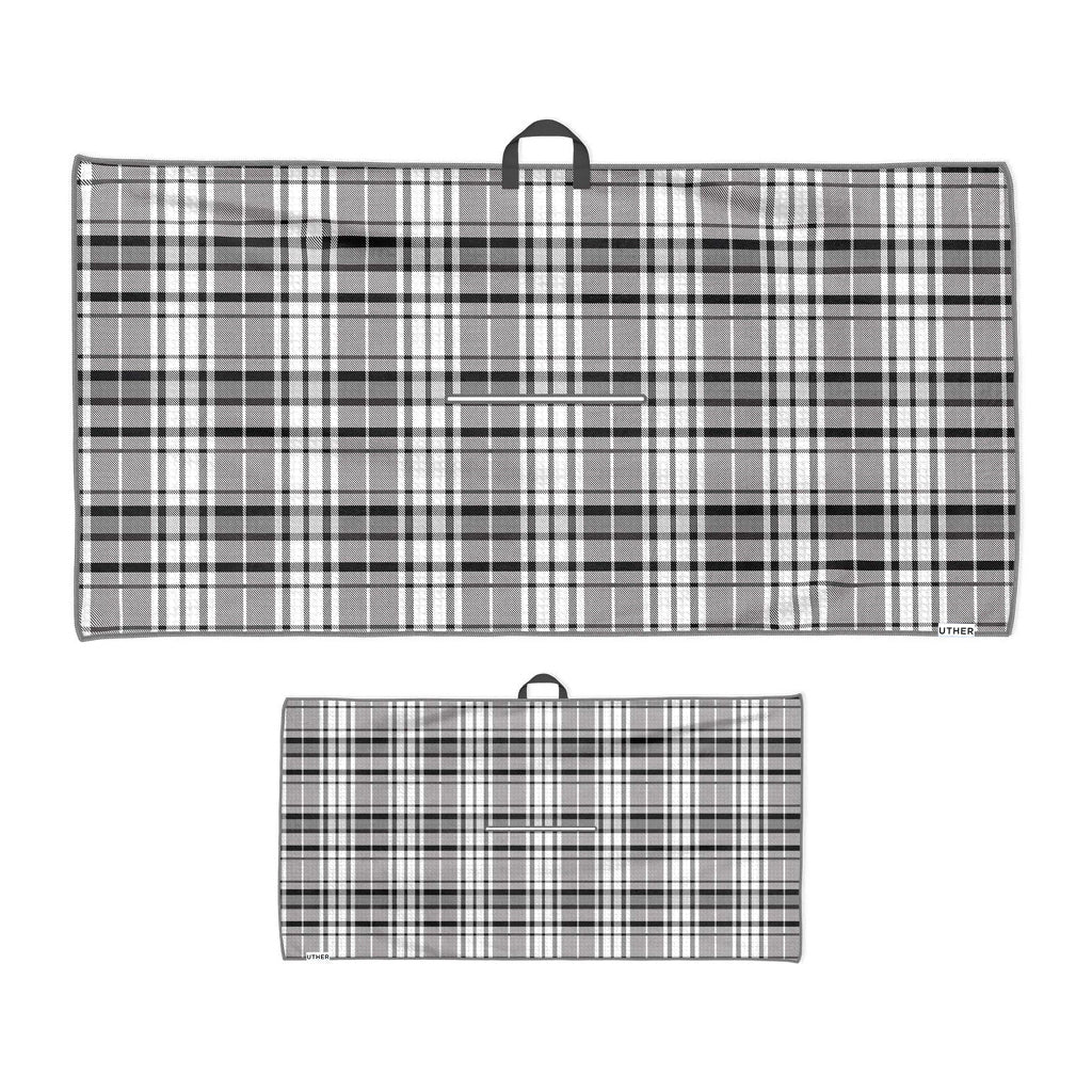 GreenRabbit Golf, UTHER, UTHER Platinum Plaid Tour Golf Towel, Towel - GreenRabbit Golf GOLFFASHION & LIFESTYLE