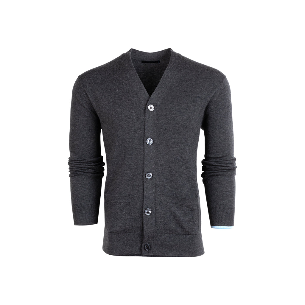 GreenRabbit Golf, Greyson, GREYSON CHEYENNE CARDIGAN DARK GREY HEATHER, Sweater - GreenRabbit Golf GOLFFASHION & LIFESTYLE