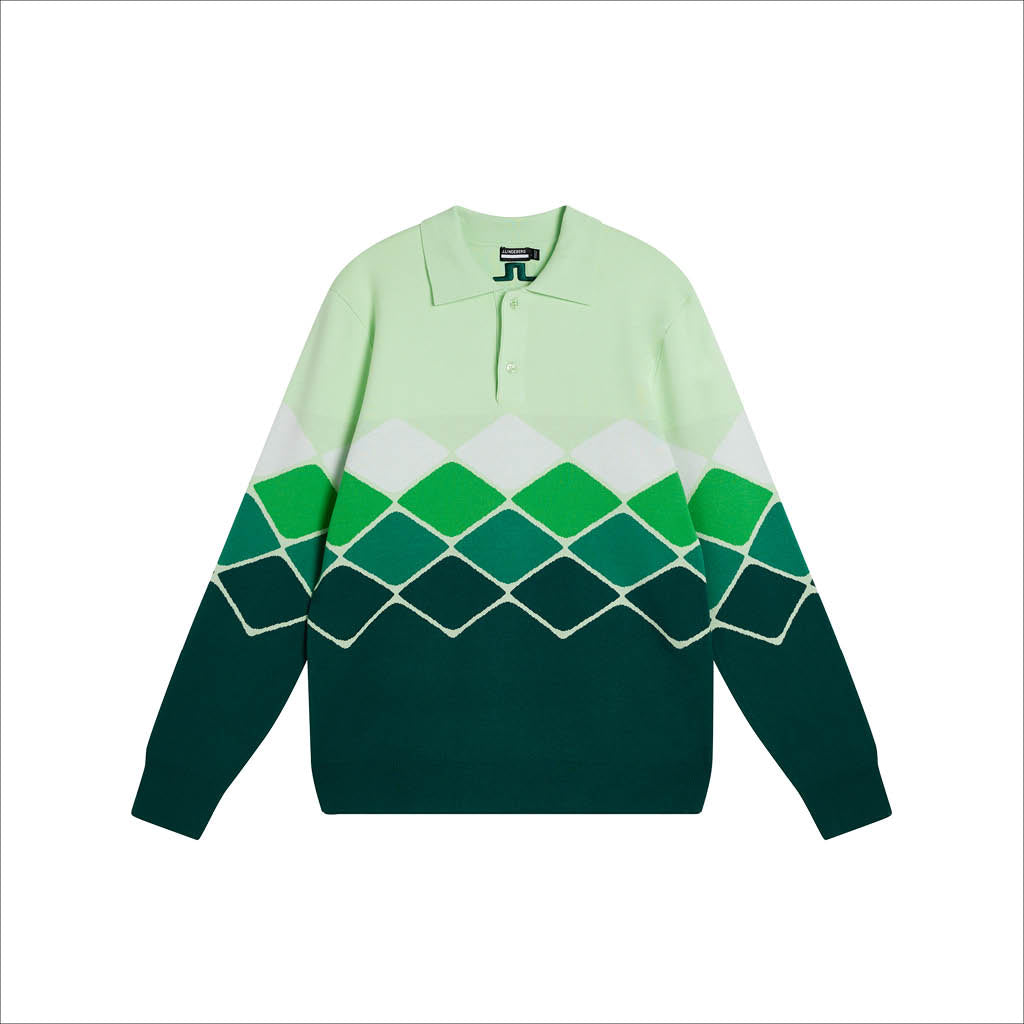 GreenRabbit Golf, J. Lindeberg, J. Lindeberg Ron Knitted Shirt Rain Forest, Sweater - GreenRabbit Golf GOLFFASHION & LIFESTYLE