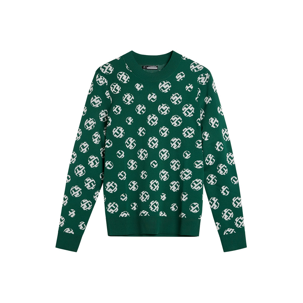 GreenRabbit Golf, J. Lindeberg, J. Lindeberg Gus Jacquard Sweater Rain Forest, Sweater - GreenRabbit Golf GOLFFASHION & LIFESTYLE