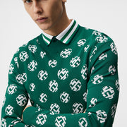 GreenRabbit Golf, J. Lindeberg, J. Lindeberg Gus Jacquard Sweater Rain Forest, Sweater - GreenRabbit Golf GOLFFASHION & LIFESTYLE