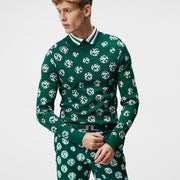 GreenRabbit Golf, J. Lindeberg, J. Lindeberg Gus Jacquard Sweater Rain Forest, Sweater - GreenRabbit Golf GOLFFASHION & LIFESTYLE