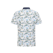 GreenRabbit Golf, Original Penguin, ORIGINAL PENGUIN BEACH CLUB PRINT POLO BRIGHT WHITE, Shirt - GreenRabbit Golf GOLFFASHION & LIFESTYLE
