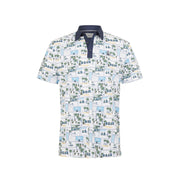 GreenRabbit Golf, Original Penguin, ORIGINAL PENGUIN BEACH CLUB PRINT POLO BRIGHT WHITE, Shirt - GreenRabbit Golf GOLFFASHION & LIFESTYLE