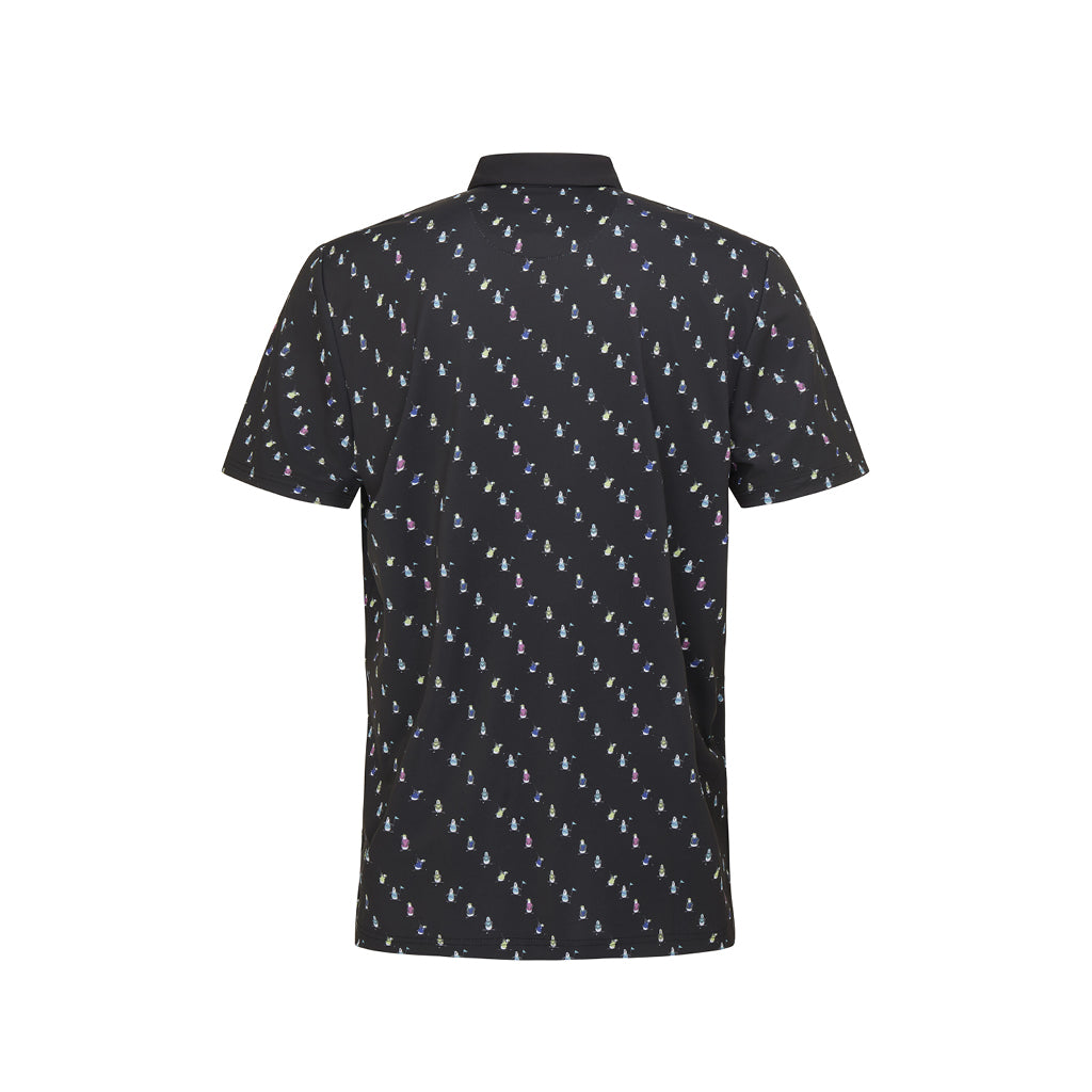 GreenRabbit Golf, Original Penguin, ORIGINAL PENGUIN SS SWINGING PETE NOVELTY PRINT CAVIAR, Shirt - GreenRabbit Golf GOLFFASHION & LIFESTYLE