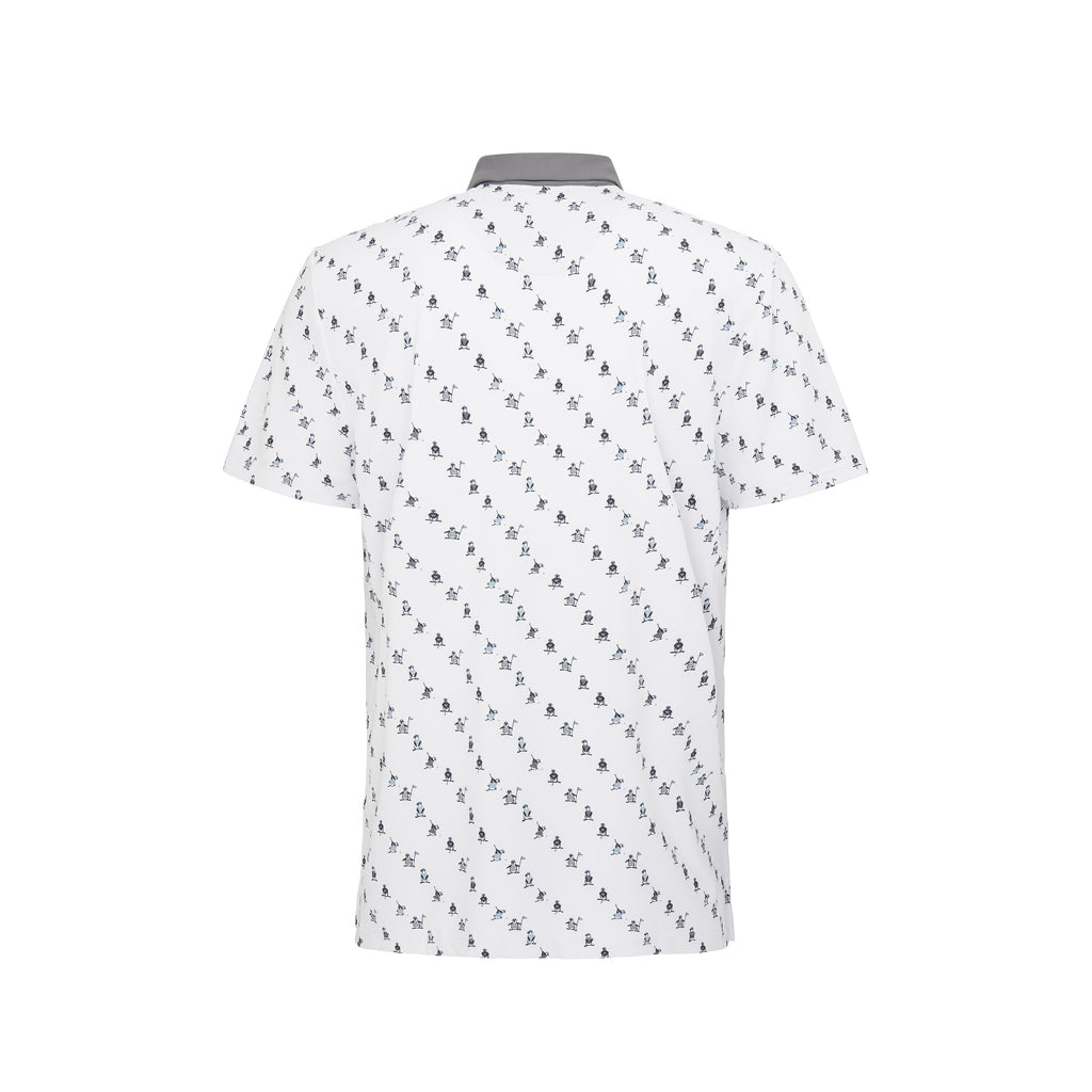 GreenRabbit Golf, Original Penguin, ORIGINAL PENGUIN SS SWINGING PETE NOVELTY PRINT BRIGHT WHITE, Shirt - GreenRabbit Golf GOLFFASHION & LIFESTYLE