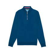 GreenRabbit Golf, G/Fore, G/FORE CONTRAST V NECK MERINO WOOL SLIM FIT QUARTER ZIP SWEATER PETROL, Sweater - GreenRabbit Golf GOLFFASHION & LIFESTYLE