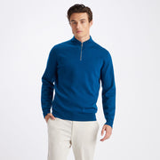 GreenRabbit Golf, G/Fore, G/FORE CONTRAST V NECK MERINO WOOL SLIM FIT QUARTER ZIP SWEATER PETROL, Sweater - GreenRabbit Golf GOLFFASHION & LIFESTYLE