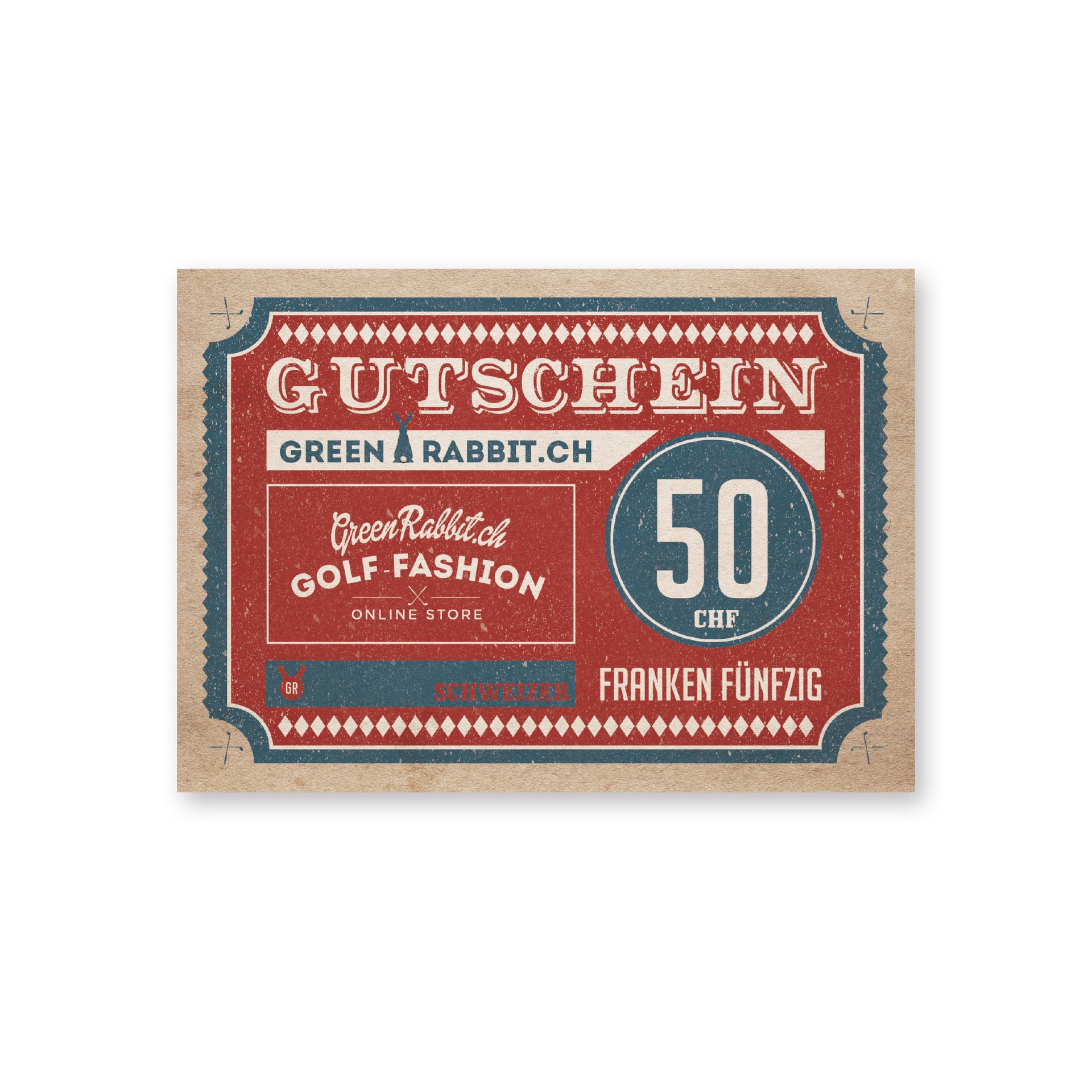 GreenRabbit Golf, GreenRabbit Golf, GreenRabbit Geschenkgutschein im Wert von CHF 50.-, Gift - GreenRabbit Golf GOLFFASHION & LIFESTYLE