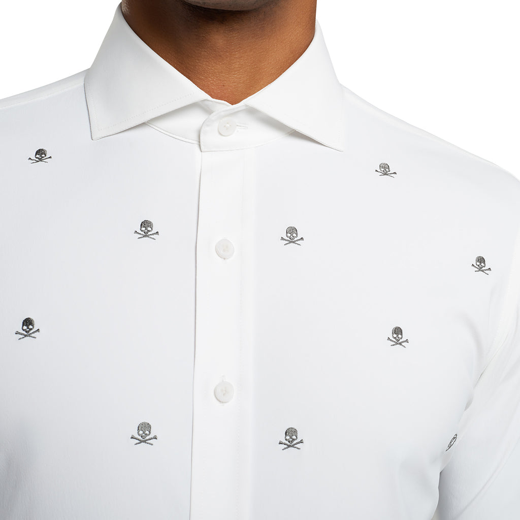 GreenRabbit Golf, G/Fore, Modern Spread Skull & T's Woven Technical Stretch Nylon Snow, Shirt - GreenRabbit Golf GOLFFASHION & LIFESTYLE