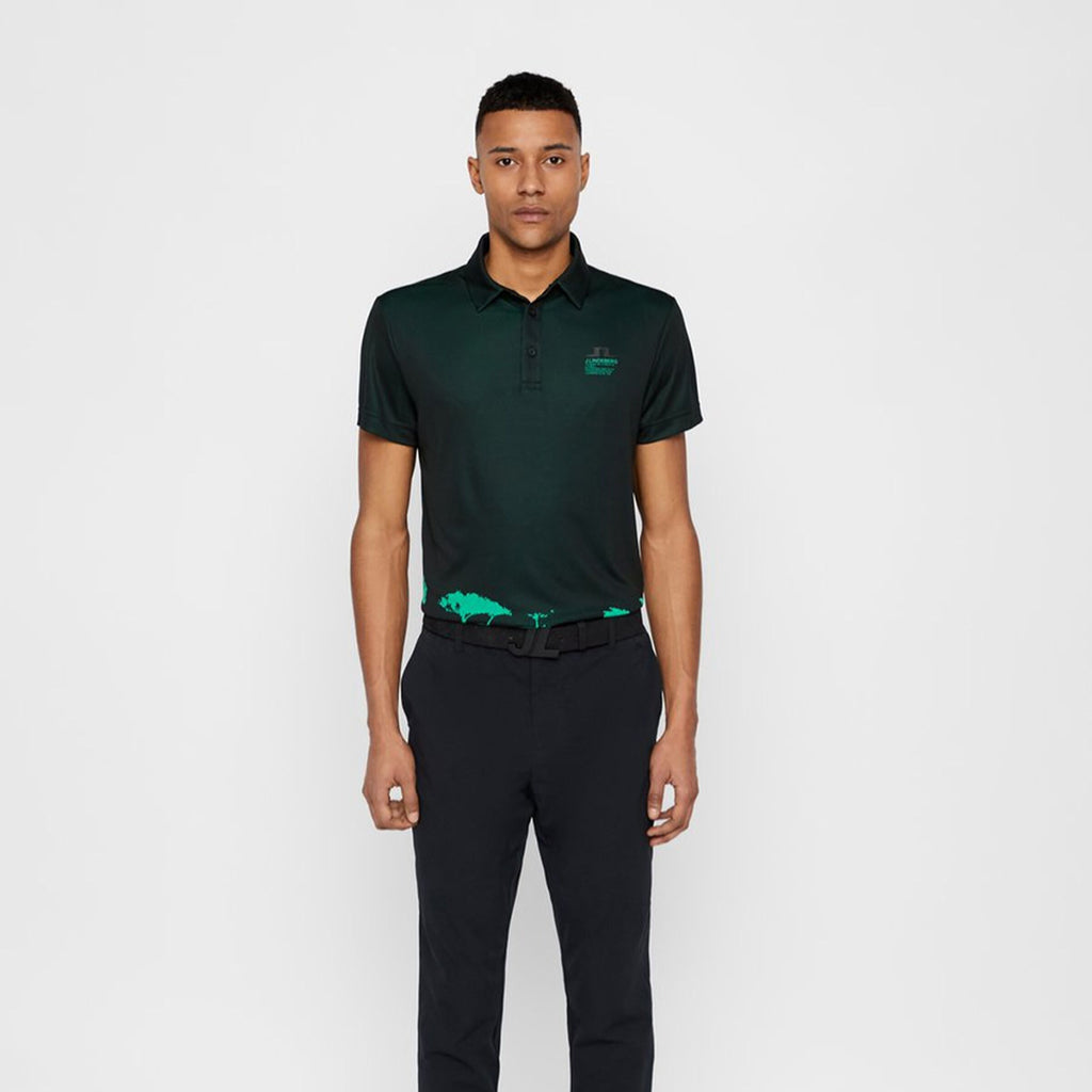 GreenRabbit Golf, J. Lindeberg, M Nash Reg Fit TX Jaquard Black / Stan Green, Shirt - GreenRabbit Golf GOLFFASHION & LIFESTYLE