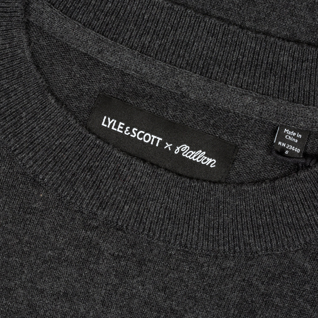 GreenRabbit Golf, Malbon by Lyle & Scott, Malbon x L&S Knitted Crewneck Sweater Charcoal, Sweater - GreenRabbit Golf GOLFFASHION & LIFESTYLE