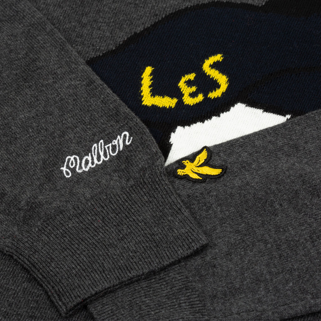 GreenRabbit Golf, Malbon by Lyle & Scott, Malbon x L&S Knitted Crewneck Sweater Charcoal, Sweater - GreenRabbit Golf GOLFFASHION & LIFESTYLE