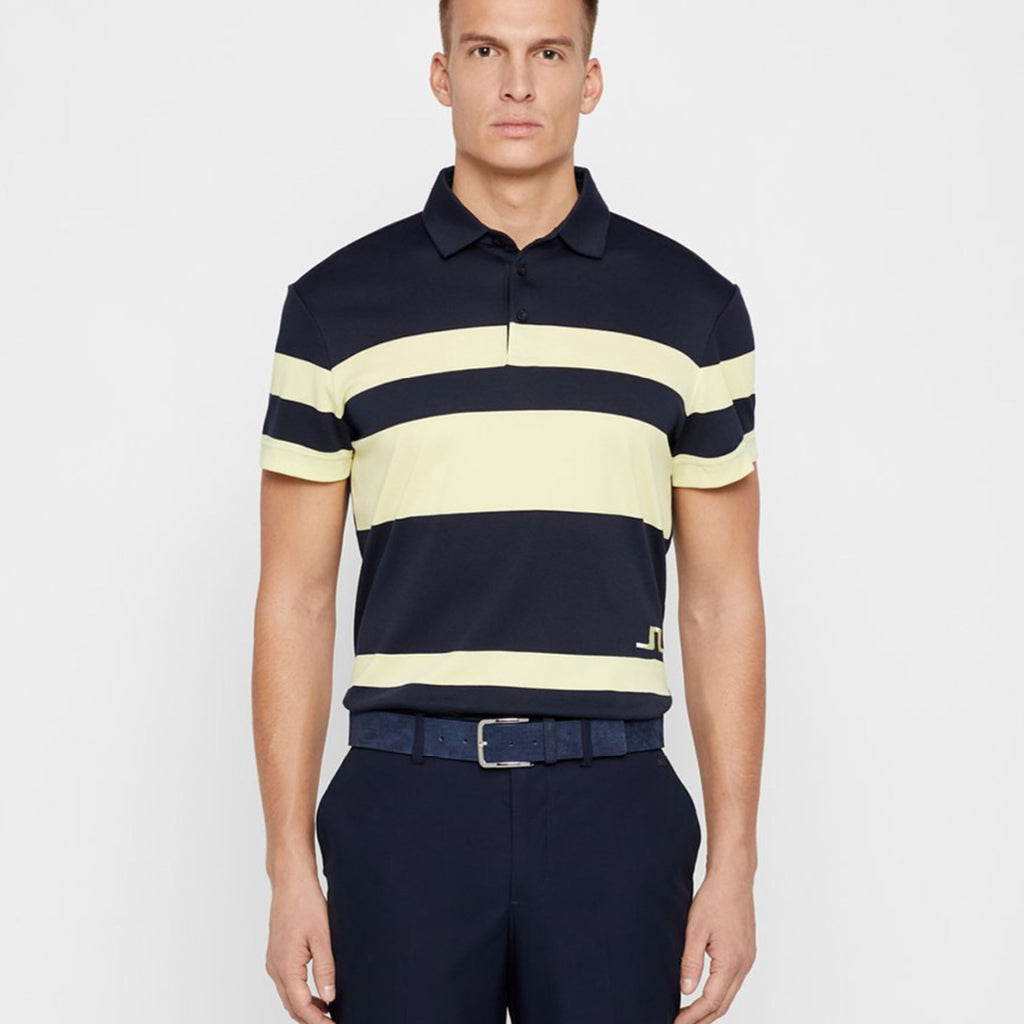 GreenRabbit Golf, J. Lindeberg, M Malte Reg Fit Club Pique Still Yellow / JL Navy, Shirt - GreenRabbit Golf GOLFFASHION & LIFESTYLE
