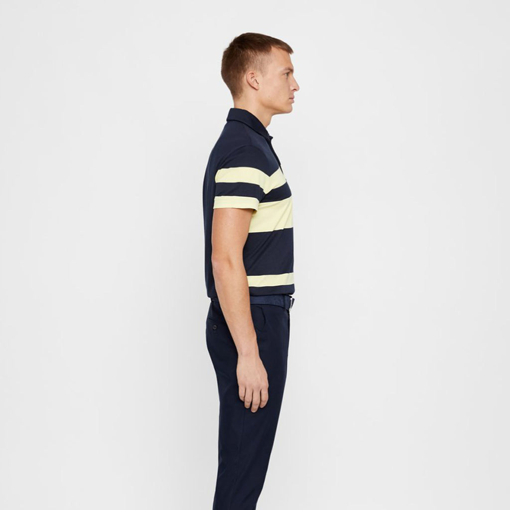 GreenRabbit Golf, J. Lindeberg, M Malte Reg Fit Club Pique Still Yellow / JL Navy, Shirt - GreenRabbit Golf GOLFFASHION & LIFESTYLE