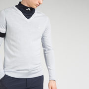 GreenRabbit Golf, J. Lindeberg, Kristoffer Sweater Merino Stone Grey, Sweater - GreenRabbit Golf GOLFFASHION & LIFESTYLE