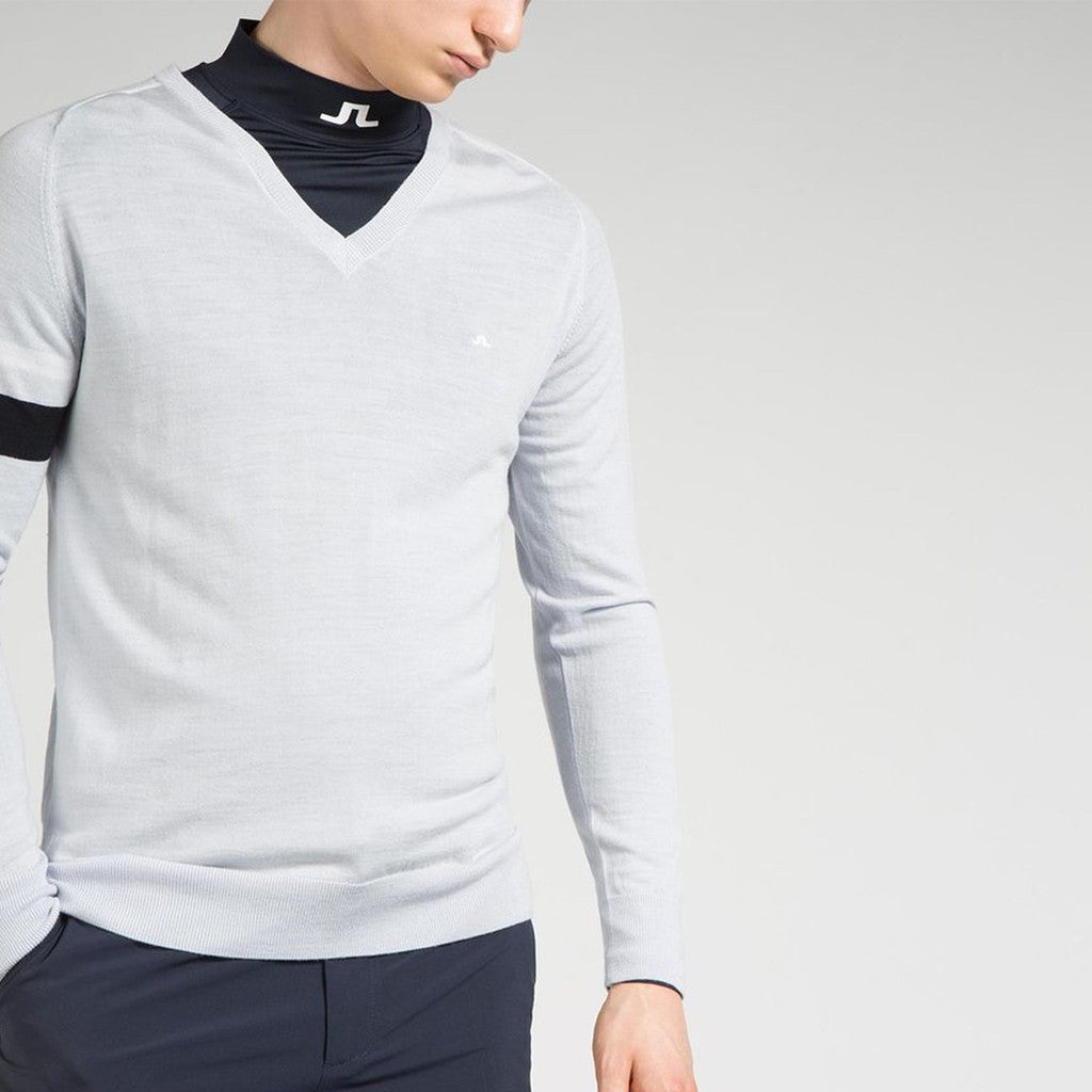GreenRabbit Golf, J. Lindeberg, Kristoffer Sweater Merino Stone Grey, Sweater - GreenRabbit Golf GOLFFASHION & LIFESTYLE