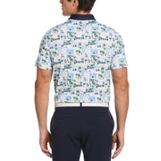GreenRabbit Golf, Original Penguin, ORIGINAL PENGUIN BEACH CLUB PRINT POLO BRIGHT WHITE, Shirt - GreenRabbit Golf GOLFFASHION & LIFESTYLE