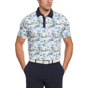 GreenRabbit Golf, Original Penguin, ORIGINAL PENGUIN BEACH CLUB PRINT POLO BRIGHT WHITE, Shirt - GreenRabbit Golf GOLFFASHION & LIFESTYLE