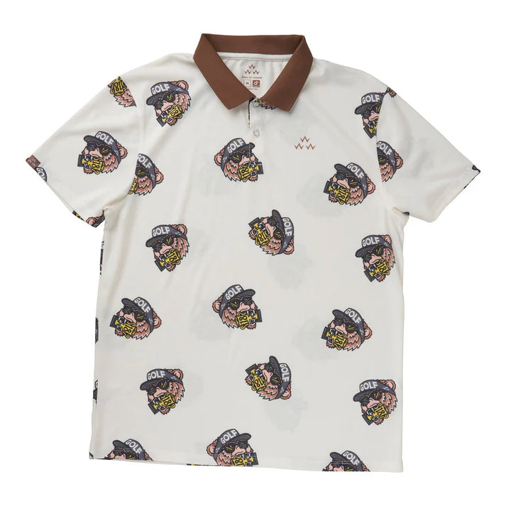 BIRDS OF CONDOR GOLDEN BEAR ALLOVER POLO