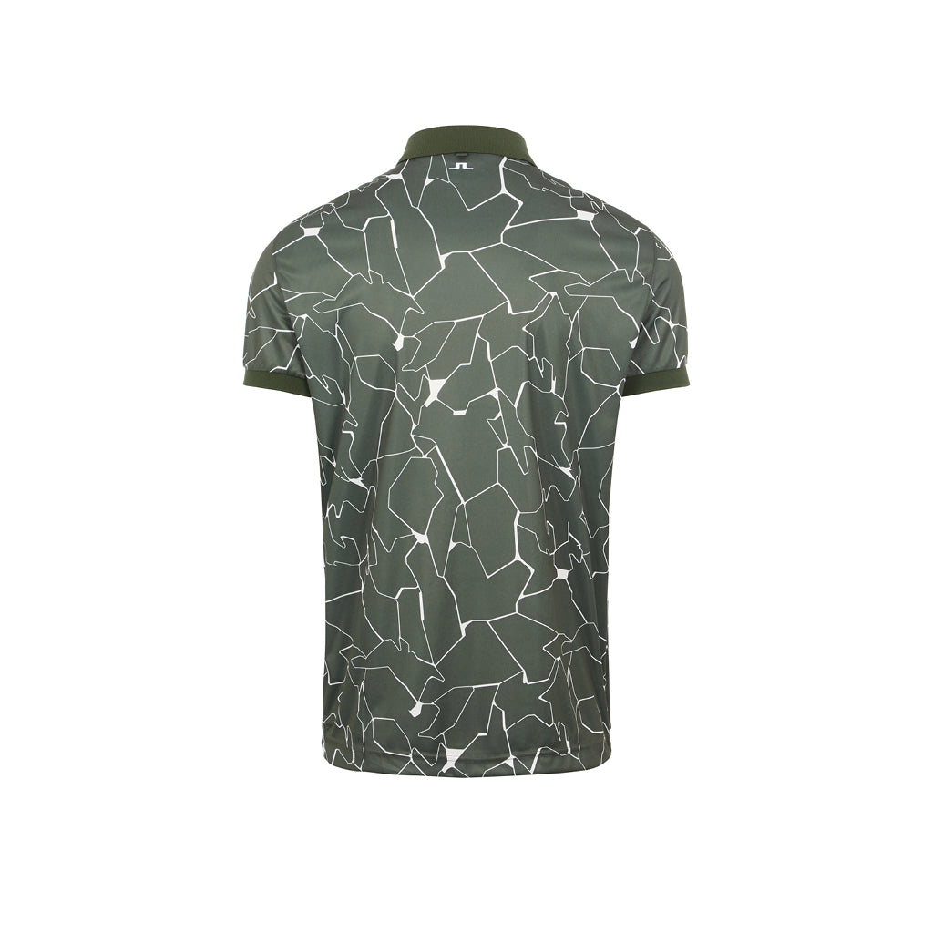 GreenRabbit Golf, J. Lindeberg, Tour Tech Reg Fit Print Polo Slit Thyme Green, Shirt - GreenRabbit Golf GOLFFASHION & LIFESTYLE