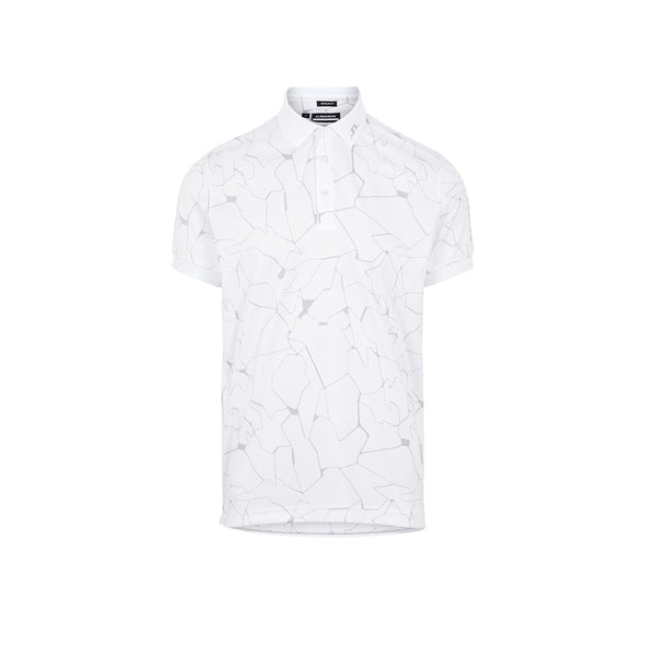 GreenRabbit Golf, J. Lindeberg, Tour Tech Reg Fit Print Polo Slit White, Shirt - GreenRabbit Golf GOLFFASHION & LIFESTYLE