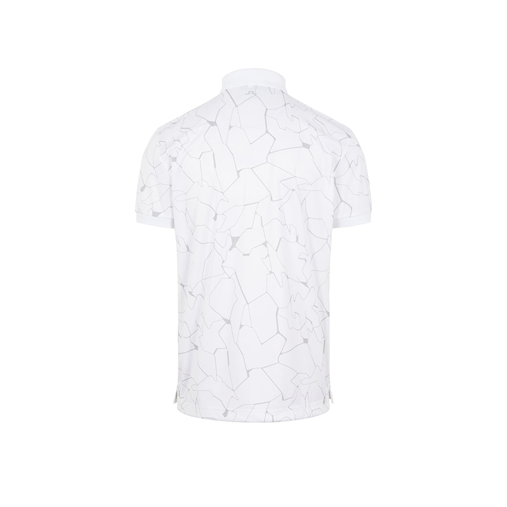 GreenRabbit Golf, J. Lindeberg, Tour Tech Reg Fit Print Polo Slit White, Shirt - GreenRabbit Golf GOLFFASHION & LIFESTYLE