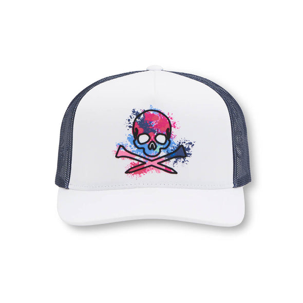 GreenRabbit Golf, G/Fore, SPLATTER SKULL & T'S TRUCKER SNOW, Cap - GreenRabbit Golf GOLFFASHION & LIFESTYLE