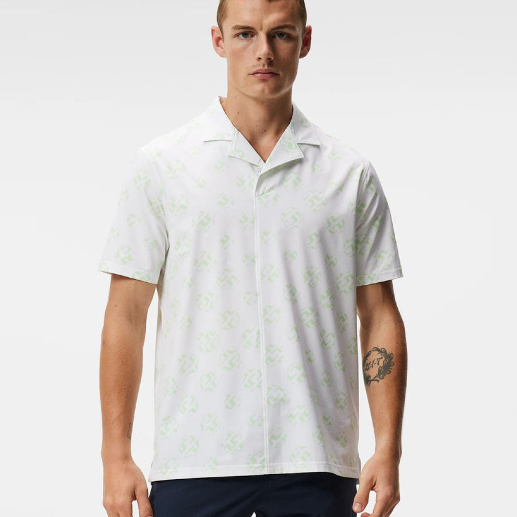 GreenRabbit Golf, J. Lindeberg, J. Lindeberg Resort Reg Fit Shirt Print White Sphere Dot, Shirt - GreenRabbit Golf GOLFFASHION & LIFESTYLE