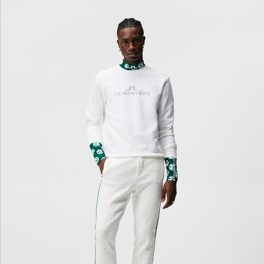 GreenRabbit Golf, J. Lindeberg, J. Lindeberg Alpha Crew Neck White, Sweater - GreenRabbit Golf GOLFFASHION & LIFESTYLE