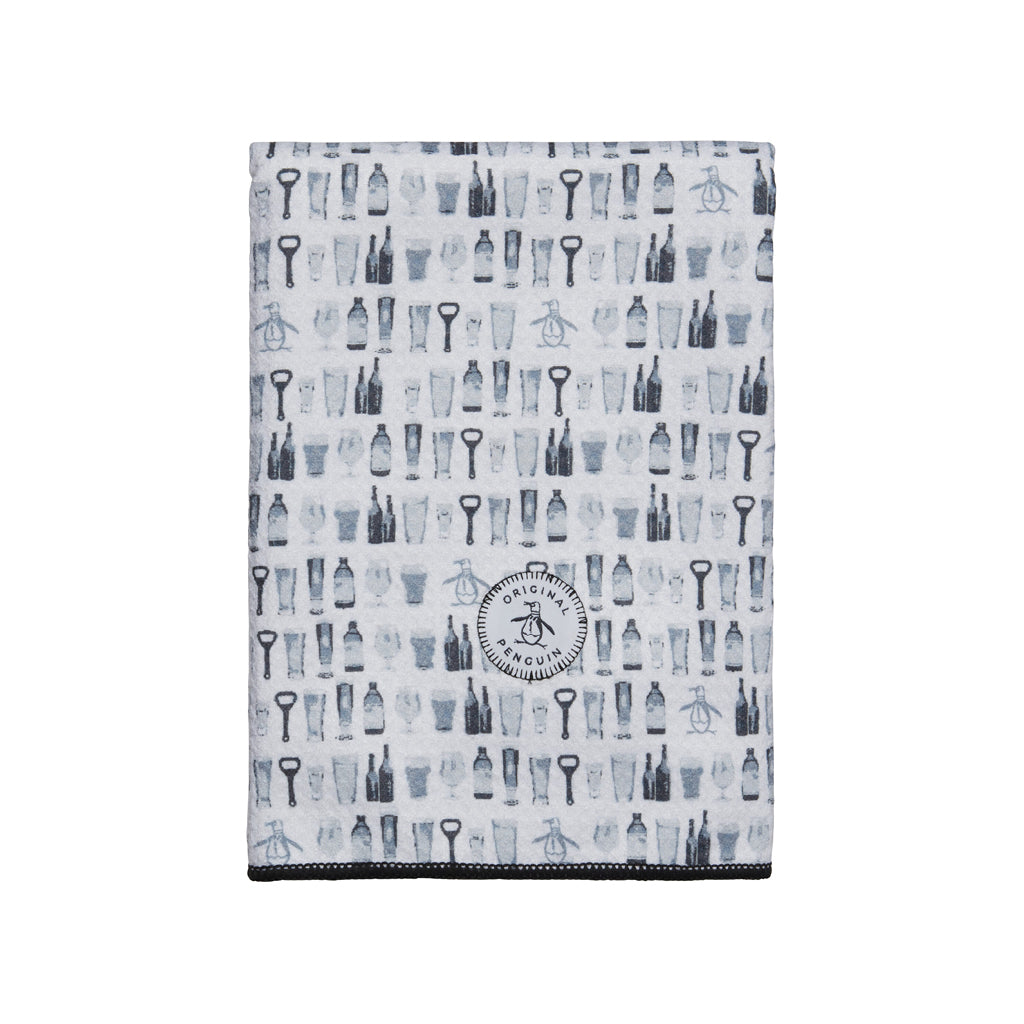 GreenRabbit Golf, Original Penguin, ORIGINAL PENGUIN OP TONAL DRINKS WAFFLE TOWEL BRIGHT WHITE, Towel - GreenRabbit Golf GOLFFASHION & LIFESTYLE