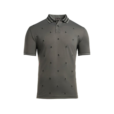 GreenRabbit Golf, G/Fore, Skull & T's Embroidered Polo Tech Pique Charcoal, Shirt - GreenRabbit Golf GOLFFASHION & LIFESTYLE