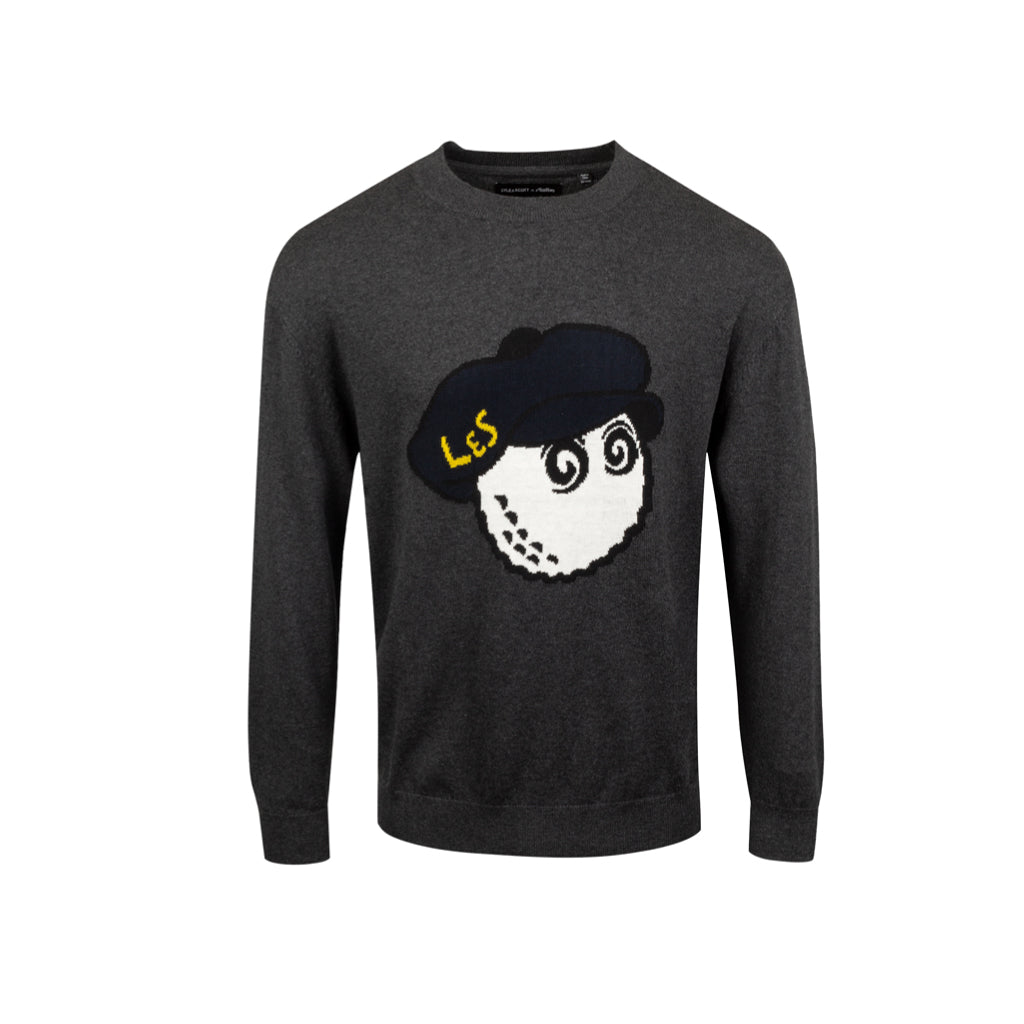GreenRabbit Golf, Malbon by Lyle & Scott, Malbon x L&S Knitted Crewneck Sweater Charcoal, Sweater - GreenRabbit Golf GOLFFASHION & LIFESTYLE