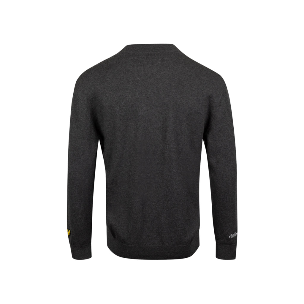 GreenRabbit Golf, Malbon by Lyle & Scott, Malbon x L&S Knitted Crewneck Sweater Charcoal, Sweater - GreenRabbit Golf GOLFFASHION & LIFESTYLE